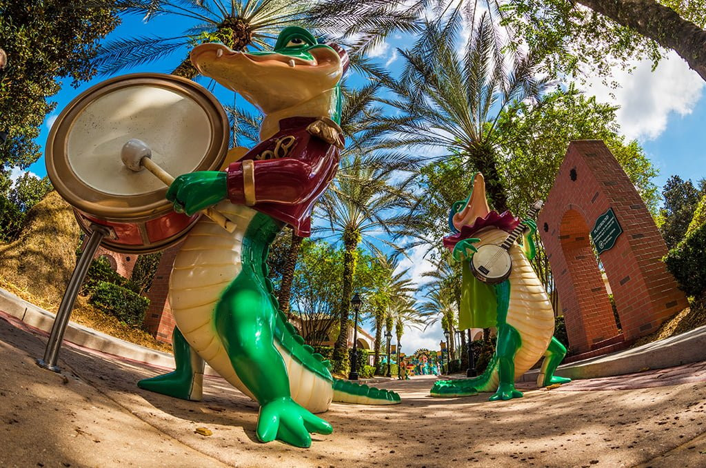 Cá sấu trang trí tại Disney Port Orleans Resort French Quarter