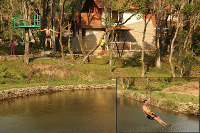 Srini trải nghiệm zipline tại Aroha's Eco Hill Resort