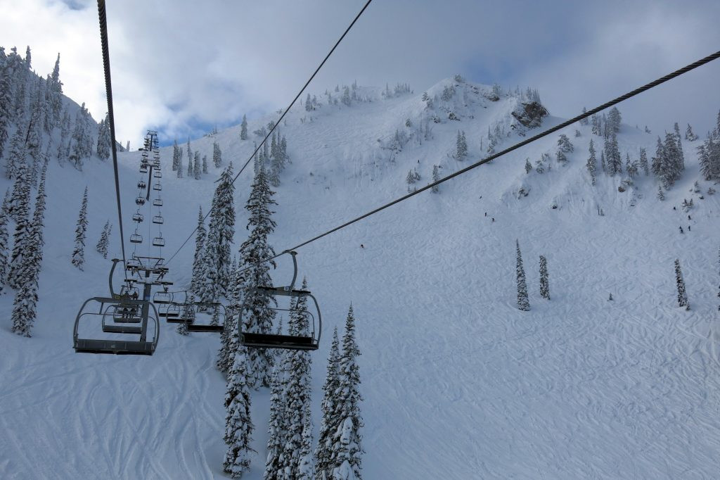 Cáp treo White Pass Quad tại Fernie, tháng 2 năm 2018