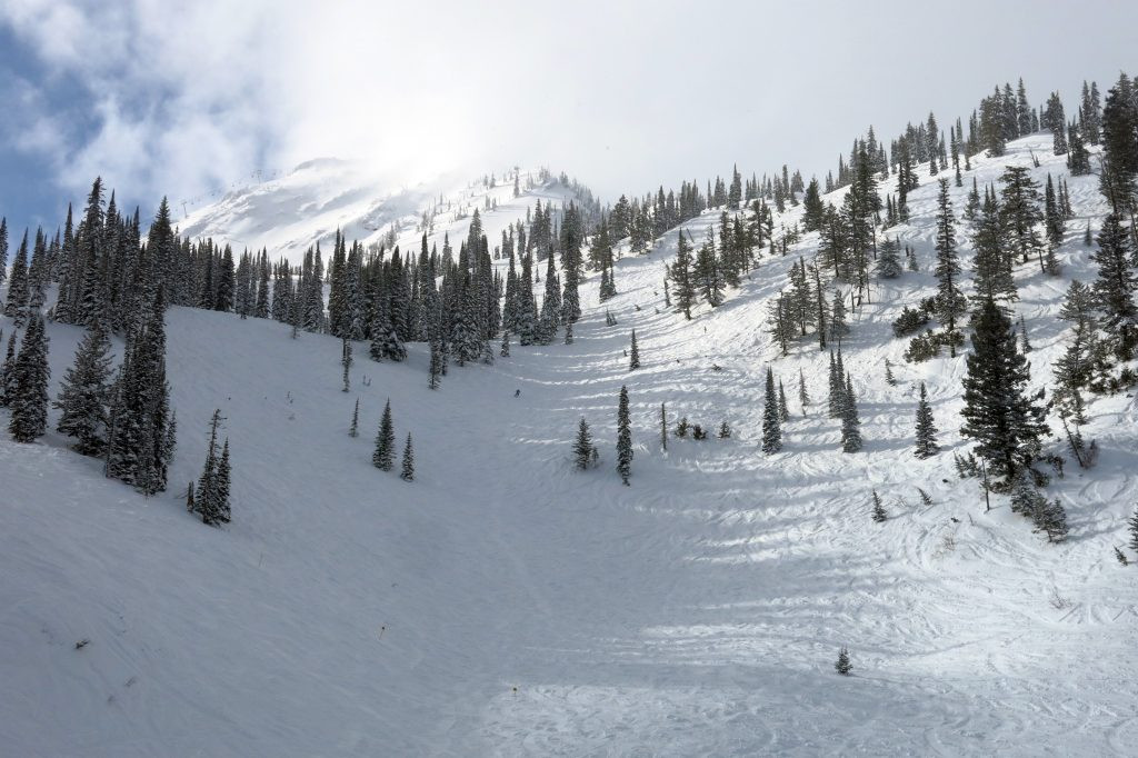 Khu vực Lower Currie Bowl tại Fernie, tháng 2 năm 2018