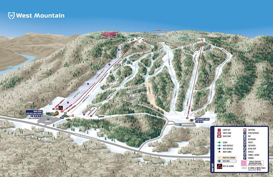 West đã phát hành bản đồ đường mòn mới này cho mùa trượt tuyết 2020-21.