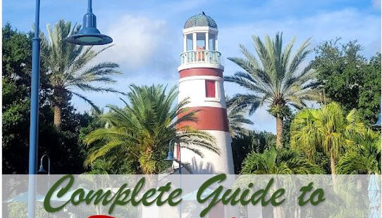 Lối vào khu nghỉ dưỡng Disney's Old Key West với biển báo tên khu nghỉ dưỡng