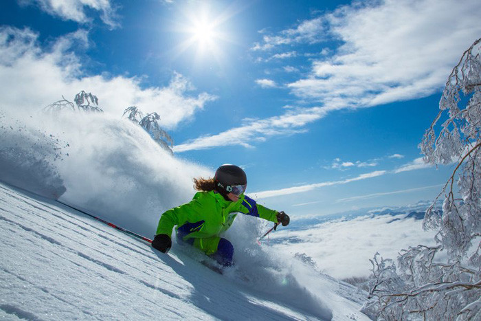 Niseko Village với khách sạn Hilton sang trọng và đường trượt tuyết uốn lượn qua rừng cây
